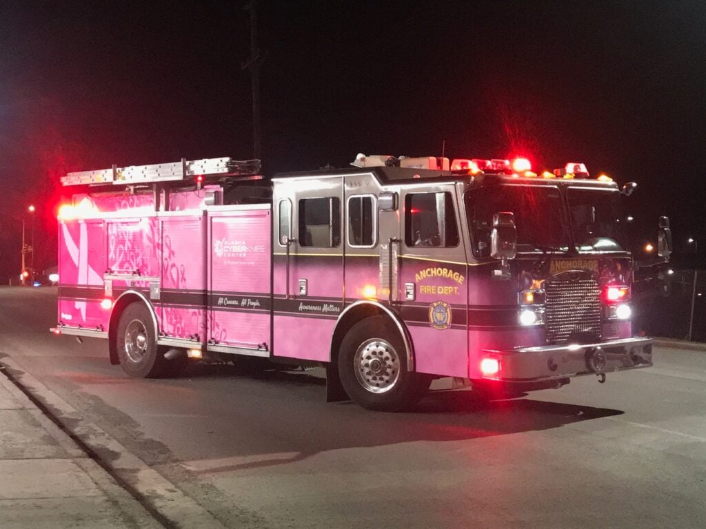 Could seeing a pink fire engine save lives? Here’s why the Anchorage Fire Department thinks so
